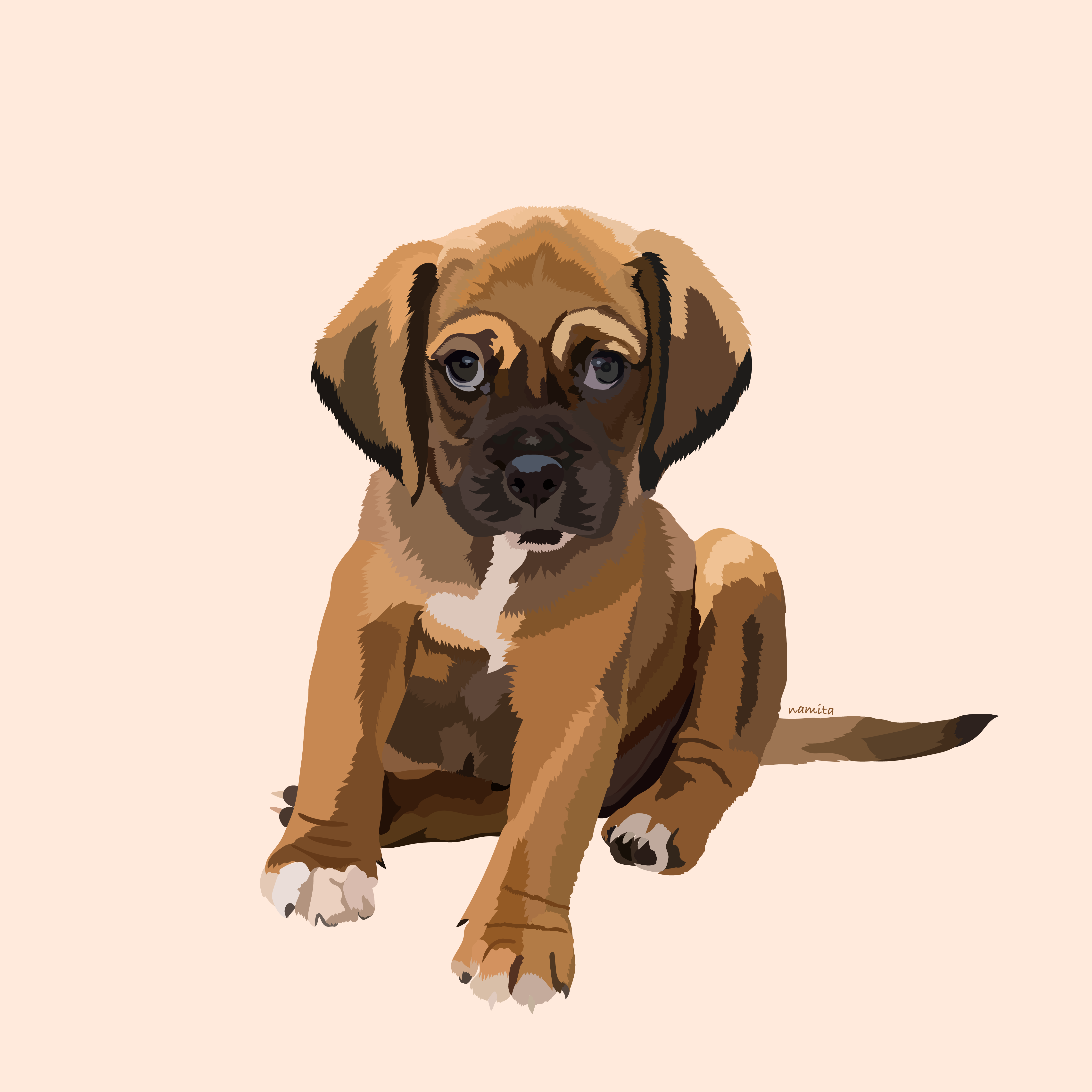 Digital portrait of a dog