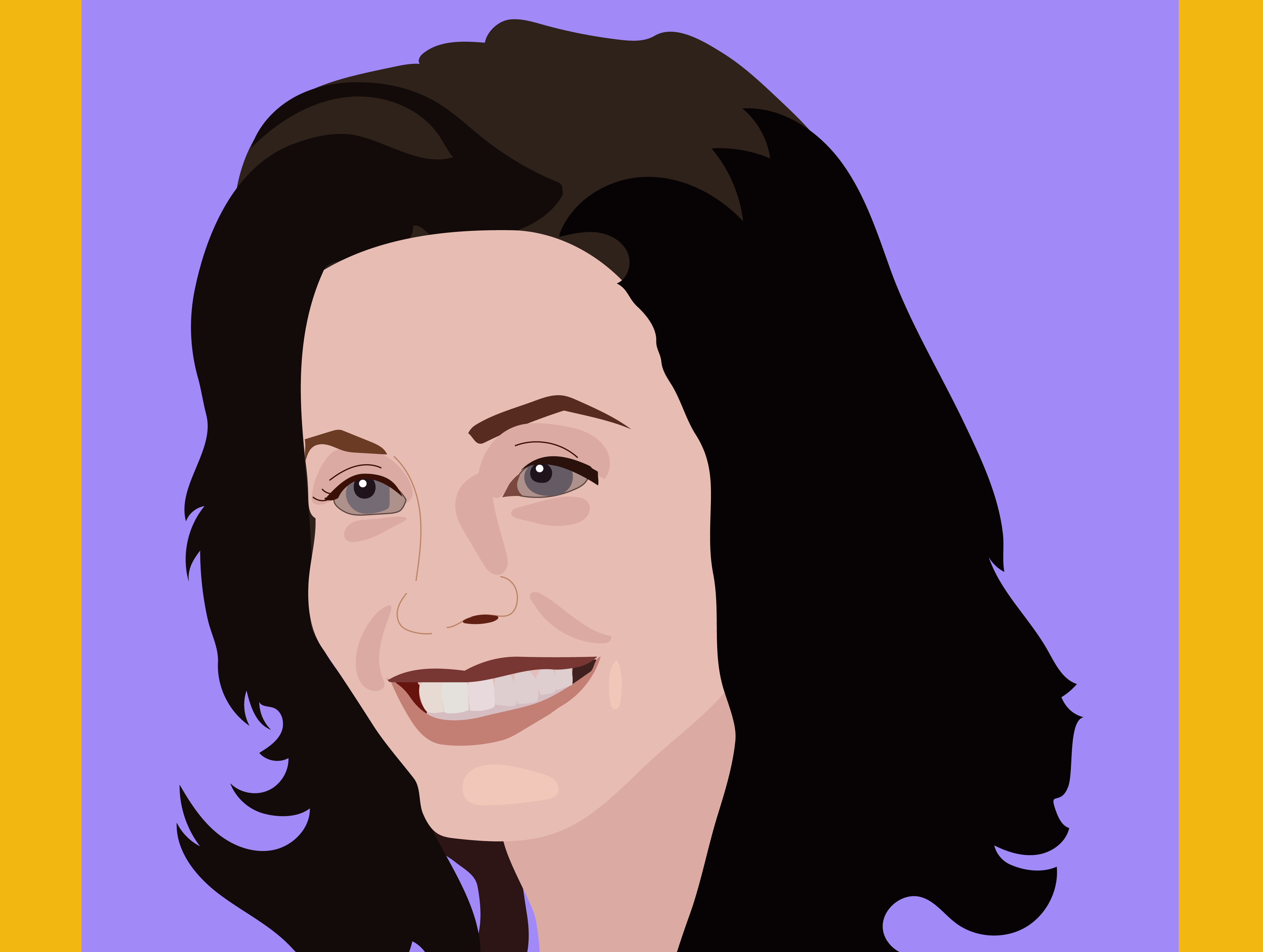 Digital portrait of Courtney Cox in F.R.I.E.N.D.S.