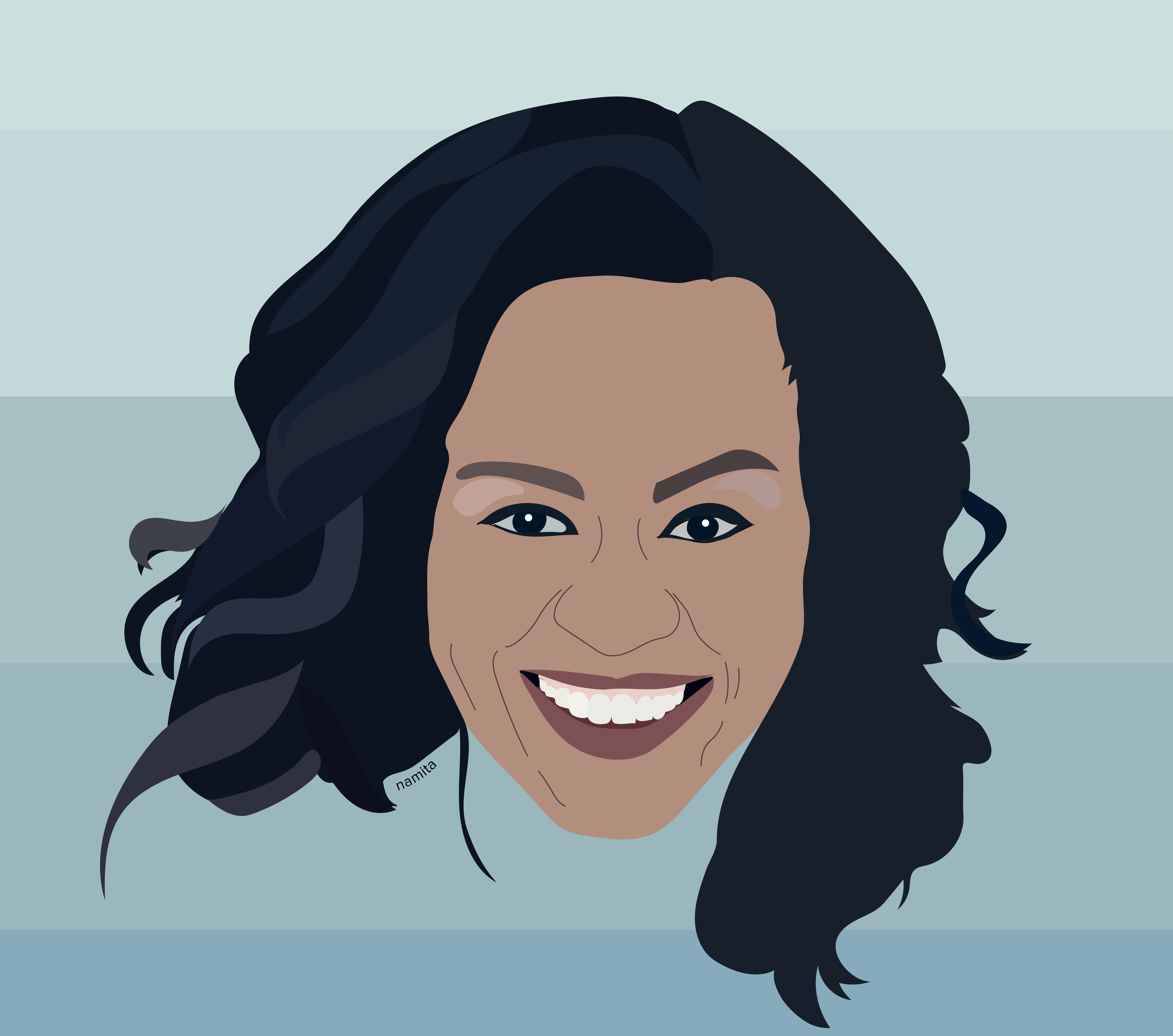 Digital portrait of Michelle Obama