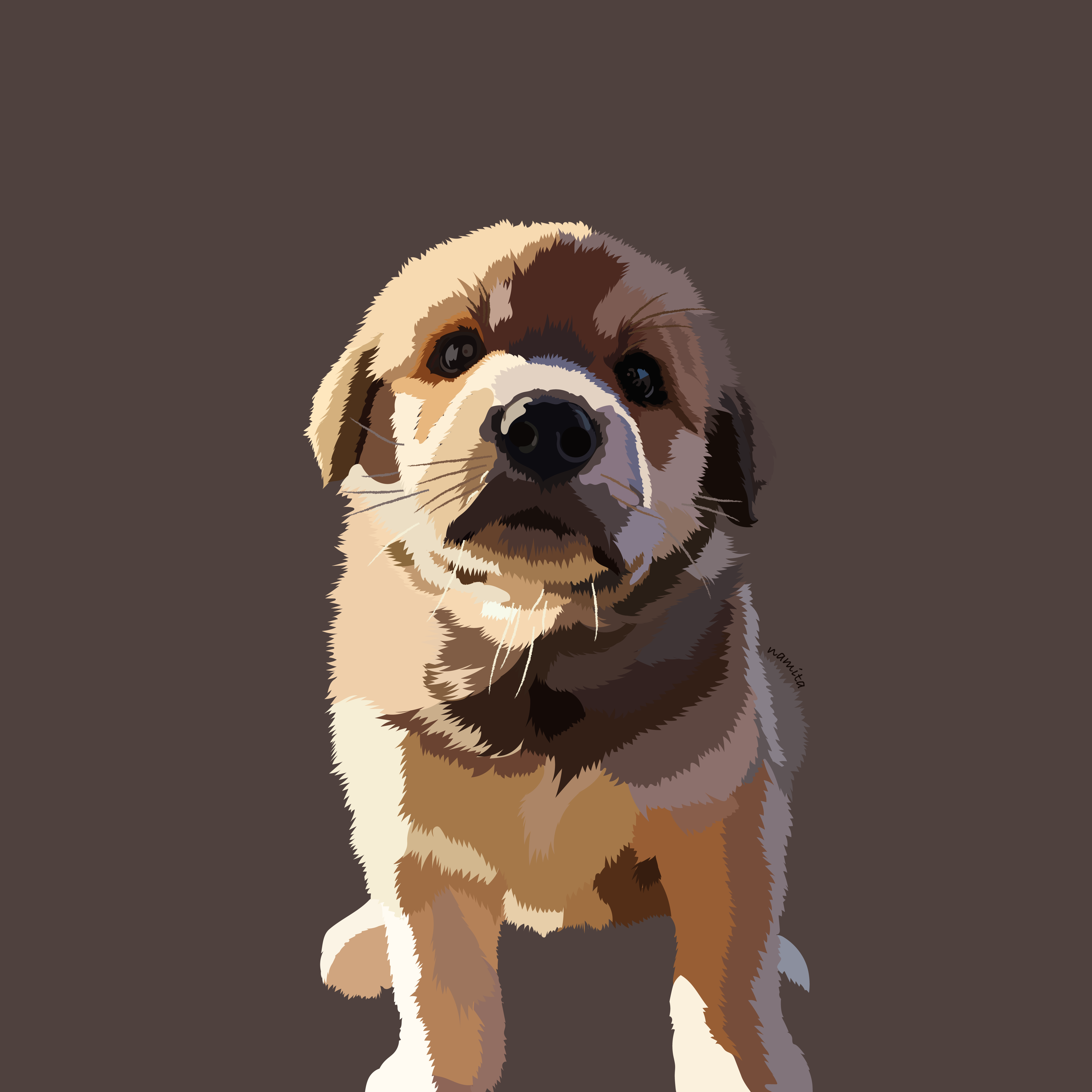 Digital portrait of a dog